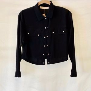 cropped black jacket lightweight